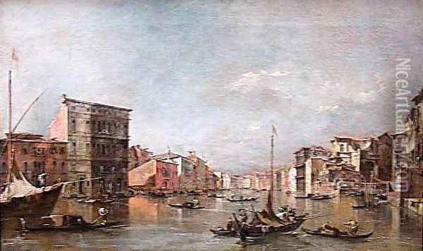 The Grand Canal in Venice with the Palazzo Bembo Oil Painting - Francesco Guardi