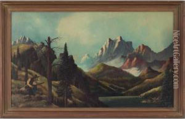 Western Landscape Oil Painting - John Marcellus Moore