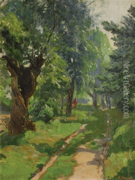 In The Park Oil Painting - August Blunck