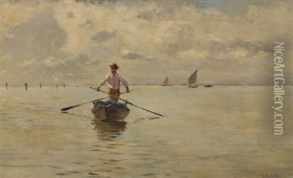 Fischerboot In Der Lagune Oil Painting - Franz Leo Ruben