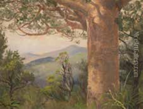 Kauri Forest Oil Painting - Charles Blomfield