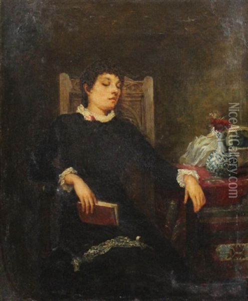 Lady In Her Boudoir Oil Painting - Marie-Lucie Cornelius
