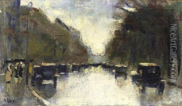 Ohne Titel (strase In Berlin) Oil Painting - Lesser Ury