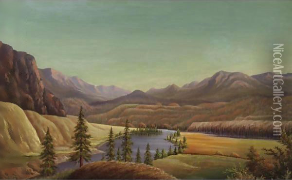 View Of Lake Okanagan Oil Painting - Grafton Tyler Brown