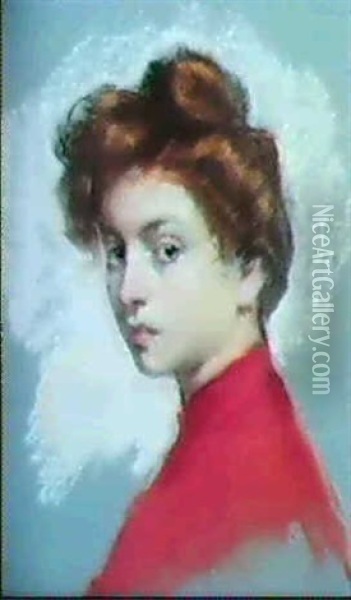Ritratto Femminile Oil Painting - Oreste Da Molin