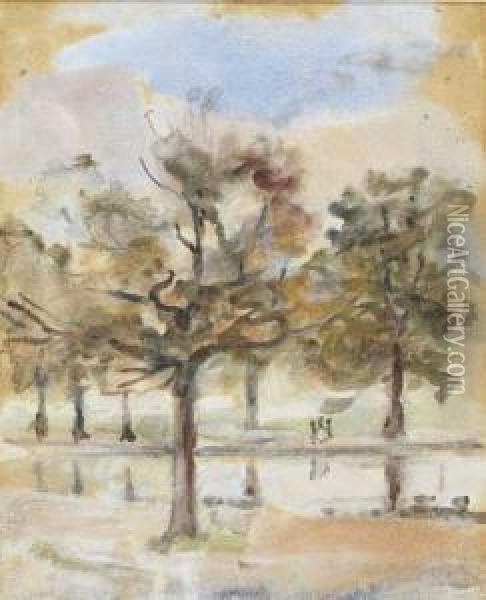A Wet Day Oil Painting - Sarah Henrietta Purser