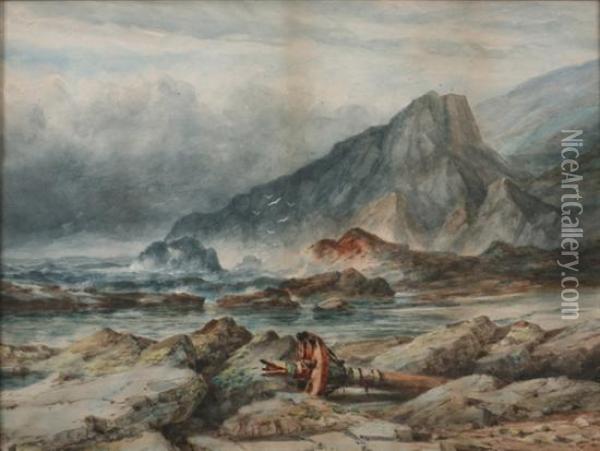 Shipwreck Oil Painting - Robert B. Hopkin
