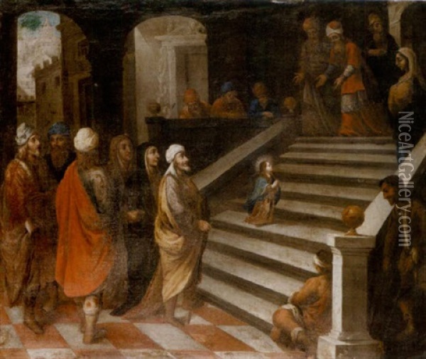 The Presentation Of The Virgin Oil Painting - Josef Garcia el Hidalgo