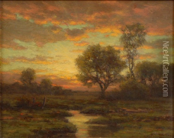 Sunset Scene Oil Painting - William Crothers Fitler