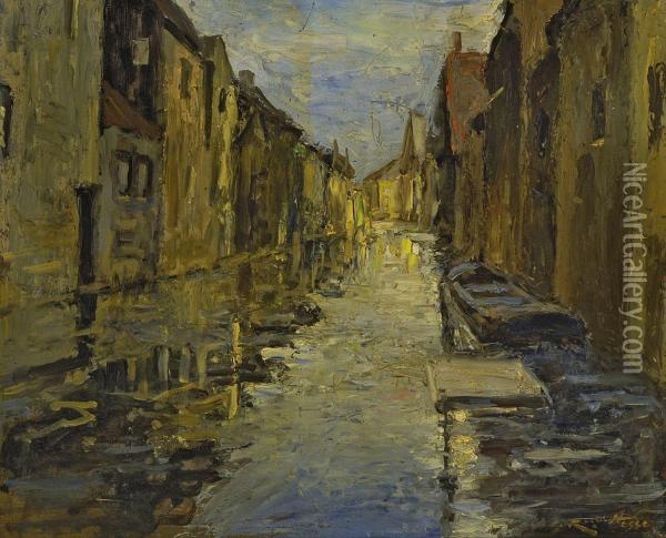 Alter Kanal In Gent Oil Painting - Rudolph Hesse