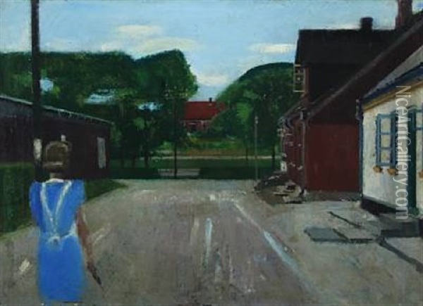 Stoyastraede. Gjern Oil Painting - Erik Raadal