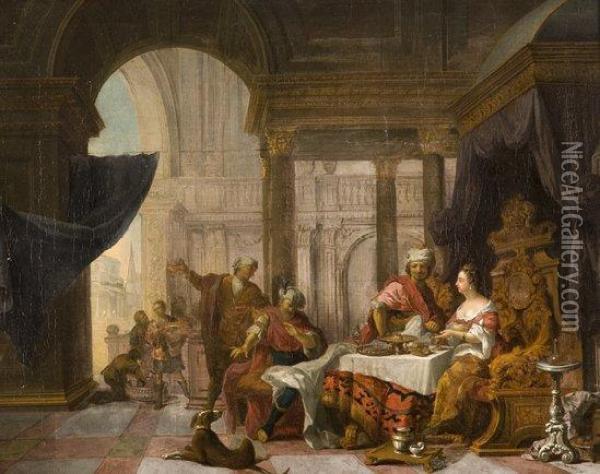 Esther Accuse Aman En Presence D'assuerus Oil Painting - Gerard de Lairesse