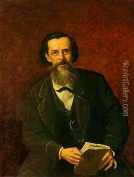 Portrait Of The Poet Apollon Maikov 1872 Oil Painting - Vasily Perov
