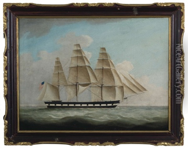Portrait Of An American Ship At Sea Oil Painting -  Sunqua