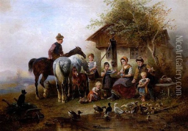 Sommervergnugen Oil Painting - Wilhelm Alexander Meyerheim
