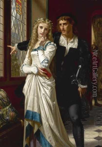 Hamlet And Ophelia Oil Painting - Hugues Merle