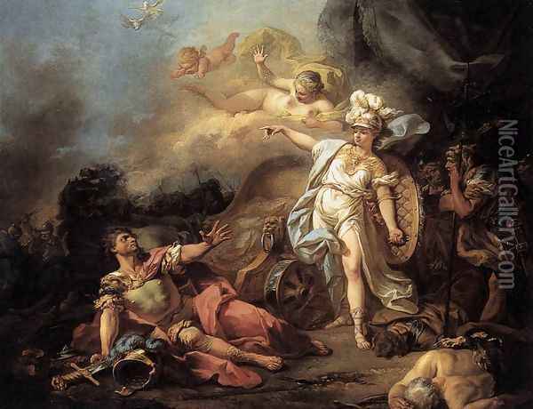 The Combat of Mars and Minerva 1771 Oil Painting - Jacques Louis David