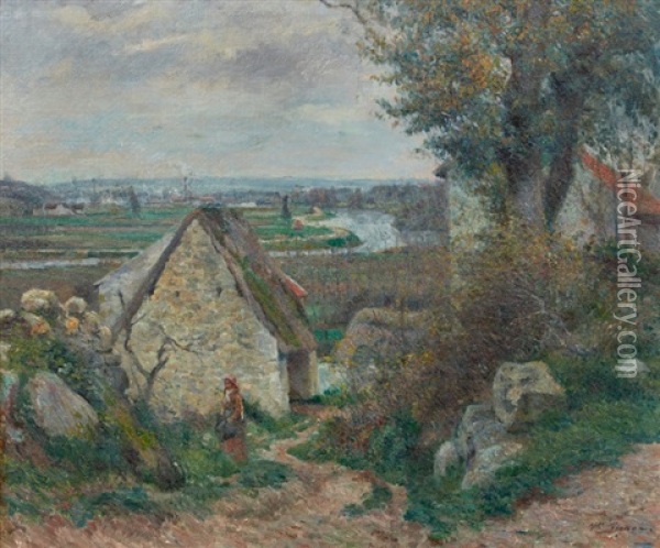 Les Bords De L'oise Oil Painting - Victor Alfred Paul Vignon