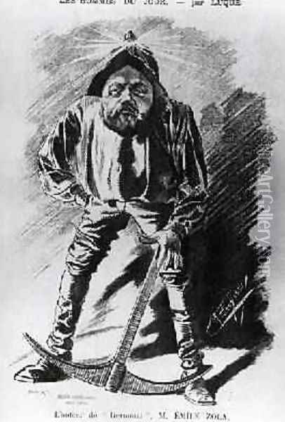 Caricature of Emile Zola 1840-1902 as a miner Oil Painting - Luque, Manuel