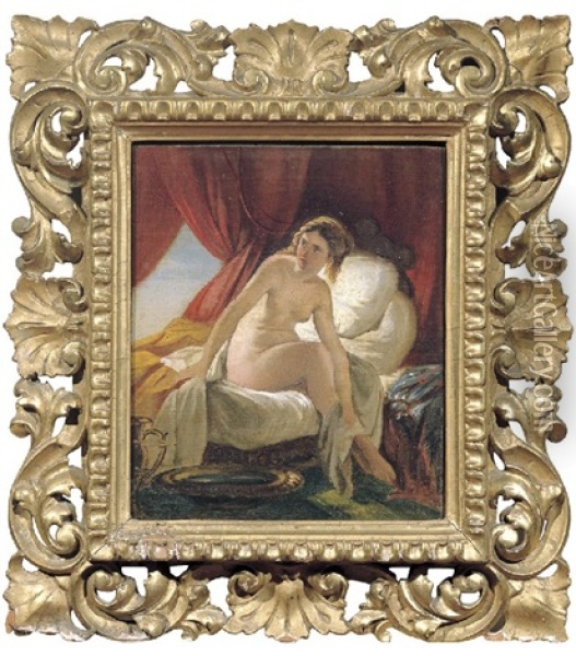 La Bagnante (bozzetto) Oil Painting - Antonio Puccinelli
