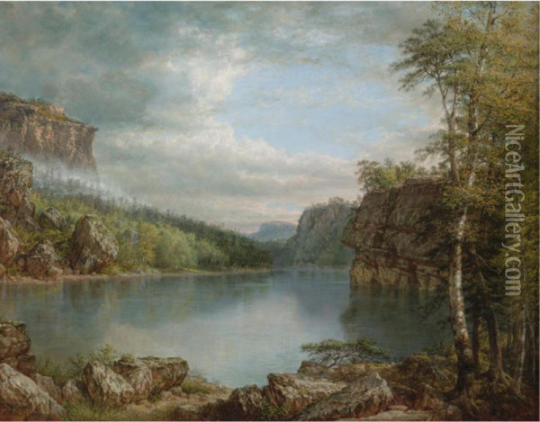 Lake Mohonk Landscape Oil Painting - Daniel Huntington
