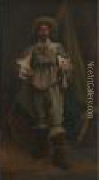 A Handsome Cavalier Oil Painting - Jean-Louis-Ernest Meissonier