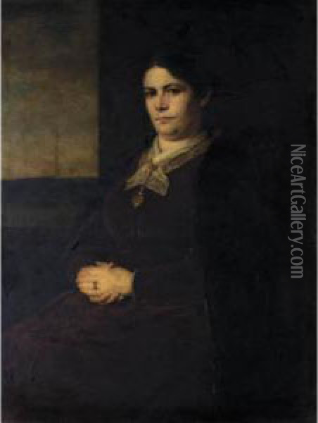 Woman Oil Painting - Georg Jakobides