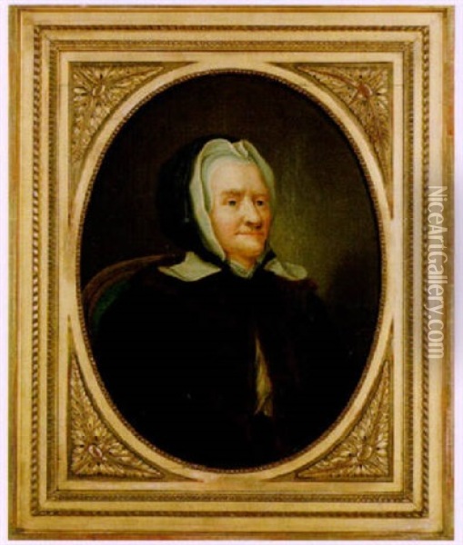 Portratt Av Fru Maria Liwijn, Gift Bourghardj, Sittande Midjebild Oil Painting - Carl Fredrik van Breda