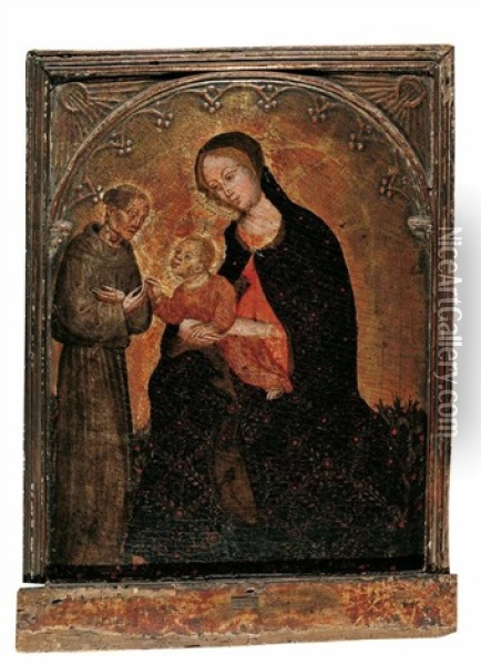 Madonna Mit Kind Und Hl. Franziskus Oil Painting - Ottaviano Nelli