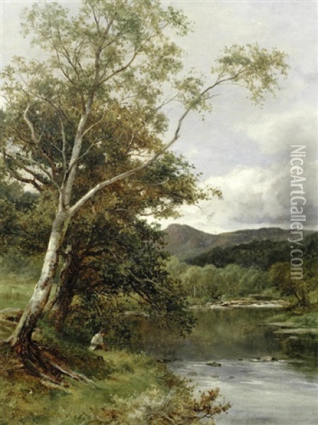 River Landscapes Oil Painting - David Bates