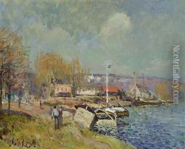 The Seine at Port-Marly, 1877 Oil Painting - Alfred Sisley