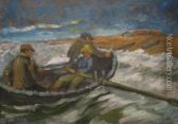 Pescari Bretoni Oil Painting - Erno Tibor