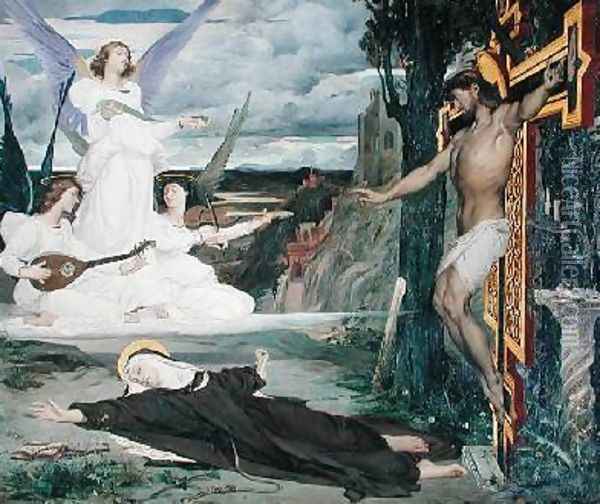 The Vision Legend of the 14th Century 1872 Oil Painting - Luc-Olivier Merson