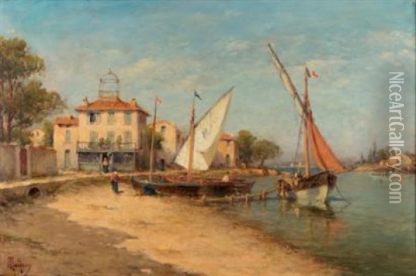 Les Sablettes Pres Toulon (var) Oil Painting - Henri Malfroy-Savigny