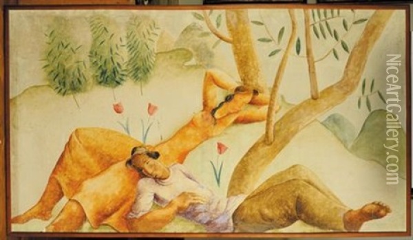 Il Riposo Oil Painting - Fiore Martelli