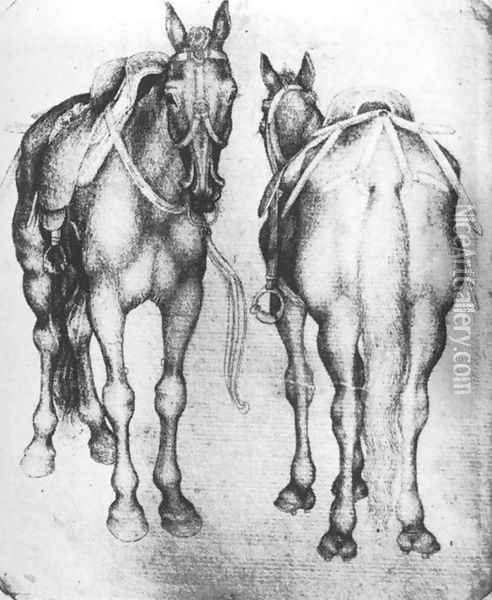 Horses 1433-38 Oil Painting - Antonio Pisano (Pisanello)