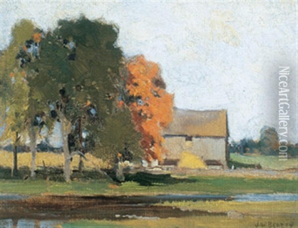 Farm - Autumn Oil Painting - John William Beatty
