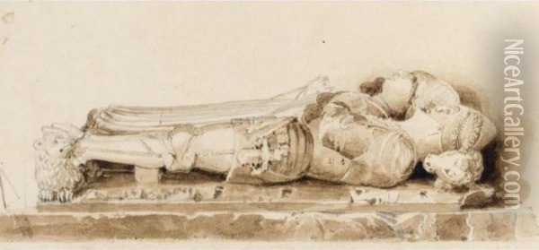 The Tomb Of A Knight And His Lady Oil Painting - Peter de Wint