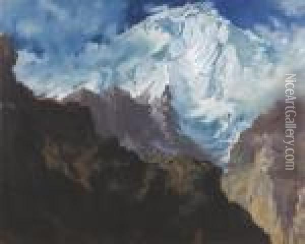 Mount Rakaposhi Oil Painting - Aleksandr Evgen'evich Iakovlev