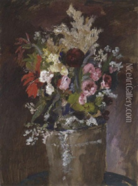 Blumenstraus In Einer Vase Oil Painting - Max Mayrshofer