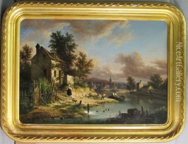 Bord De Riviere Oil Painting - Victor de Grailly