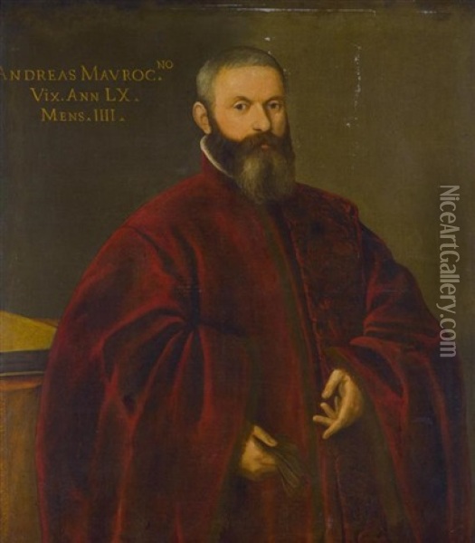 Portrait Des Venezianischen Magistraten Andreas Mauroc Oil Painting - Jacopo Palma il Giovane