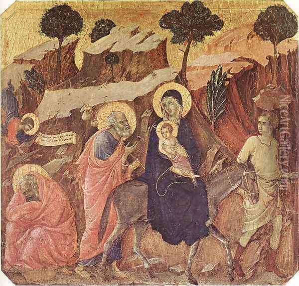 Flight into Egypt 1308-11 Oil Painting - Duccio Di Buoninsegna