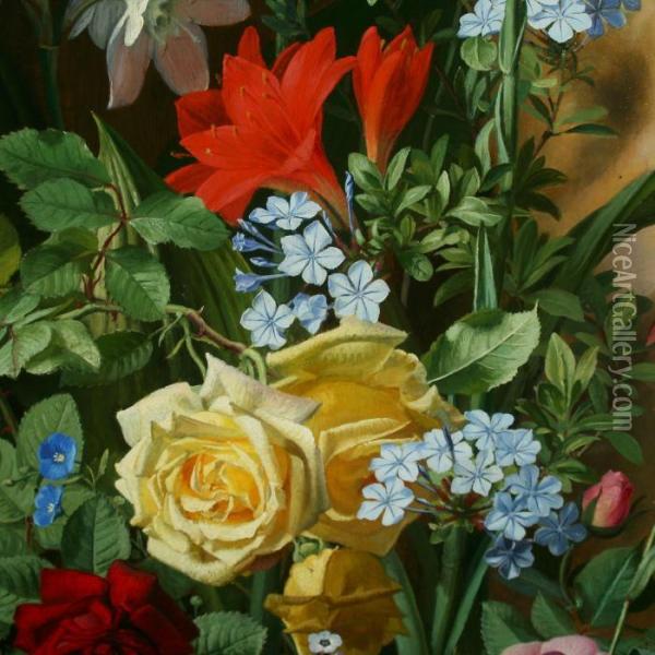 A Group Of Flowers Oil Painting - Otto Didrik Ottesen