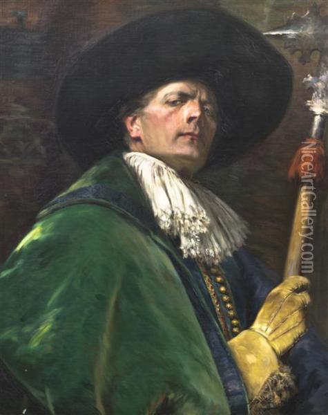 Portrait Of A Gentlemen Oil Painting - Alex De Andreis
