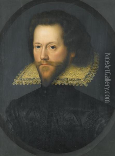 Portrait Of Grey Brydges, 5th Baron Chandos (1578/9-1621) Oil Painting - William Larkin