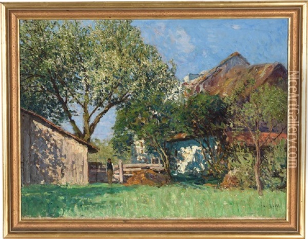 Bauernhaus In Der Mittagssonne Oil Painting - Alfred Zoff