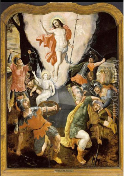 The Resurrection Oil Painting - Maarten de Vos