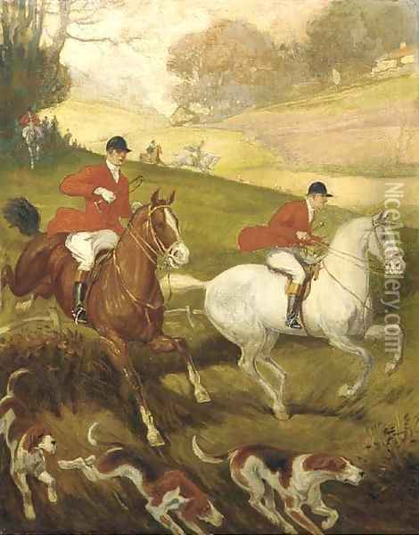 In full gallop Oil Painting - George William Whitaker