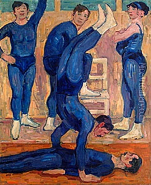 Akrobater Oil Painting - Goesta von Hennigs